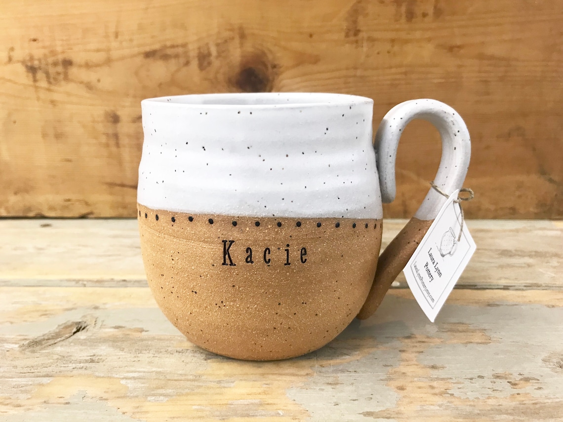 Handmade Mug with Name  Personalized Pottery  Custom Mug  image 1