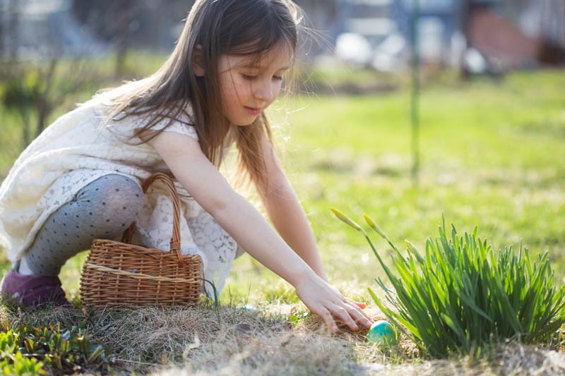 Hide easter eggs outdoors