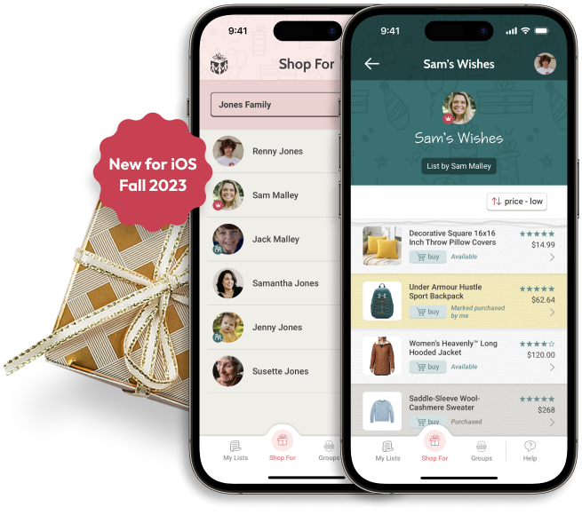 New for Fall 2023 Giftster iOS app